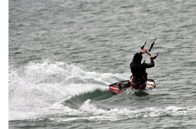 Kitesurfing at Chesil Beach Dorset