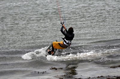 Kitesurfing at Chesil Beach Dorset
