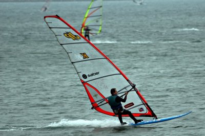 Windsurfing at Chesil Beach Dorset