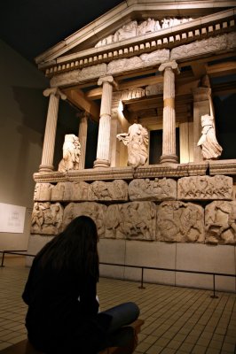 Natasa sketching the Nereid monument (Lycia, between Greece and Persia)