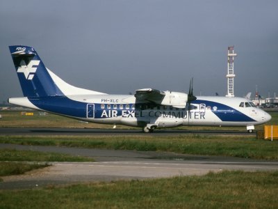 ATR42 PH-XLC at LHR in the 90s.