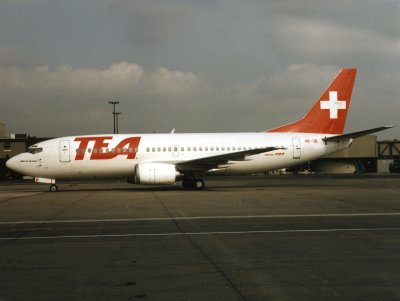 at LGW, before Easy Jet took over TEA Switzerland aircraft and routes. Near stand 14.
