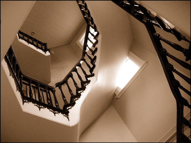 HERE THE  STAIRCASE OF THE MANOR OF LOUIS JOSEPH PAPINEAU IN MONTEBELLO  QUEBEC