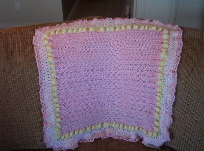 A second requested (similar) blanket, made for the same co-worker to give as another baby gift.