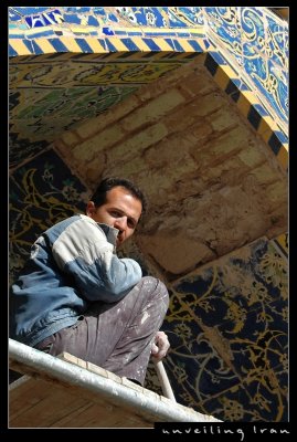 Workman at Iman Mosque