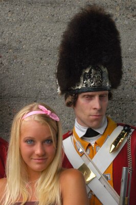 Courtney and a member of His Majestys 10th Regiment of Foot