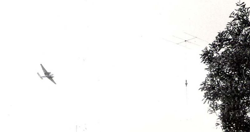 1962 - Mediteranean Fruit Fly spray eradication program spray aircraft over Palm Springs in Hialeah