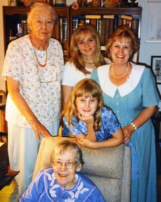 April 1997 - Aunts Norma G. Boyd and Beatrice B. Gift with Karen, Donna and Karen C. Boyd