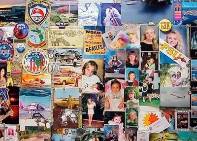 1999 - photos, patches, etc. on a small section of Don Boyd's airport office wall