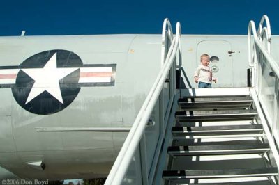 December 2006 - Kyler at rear door of Lockheed EC-121T Warning Star #AF52-3425