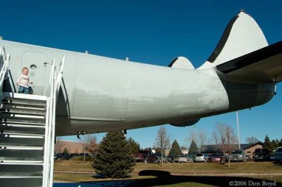 December 2006 - Kyler at rear door of Lockheed EC-121T Warning Star #AF52-3425