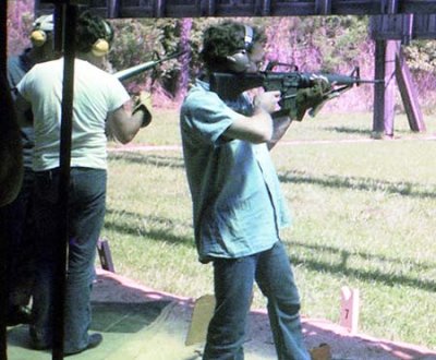 1974 - YN1 Don Boyd qualifying as sharpshooter with the M-16 at Yorktown