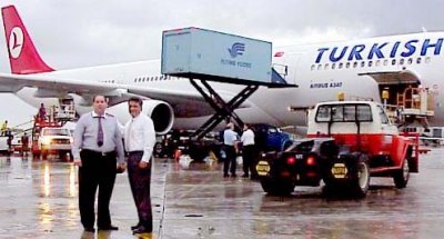 Late 90's - Phil Glatt and unknown gent at Turkish Airlines inaugural to Miami