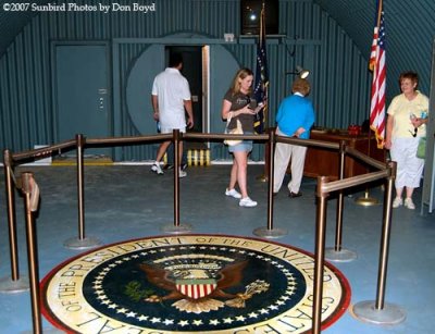 2007 - Donna, Esther Criswell, Karen C. in the John F. Kennedy bomb shelter on Peanut Island