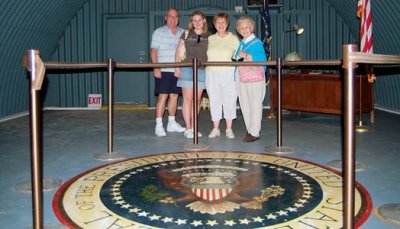 2007 - Don, Donna, and Karen Boyd with Karen's mom Esther Majoros Criswell in the John F. Kennedy Bomb Shelter on Peanut Island