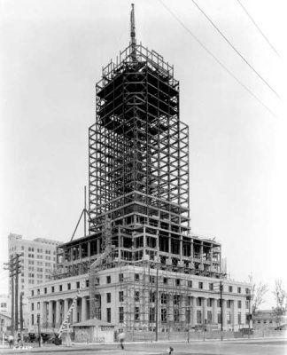 1927 - Dade County Courthouse under construction in downtown Miami