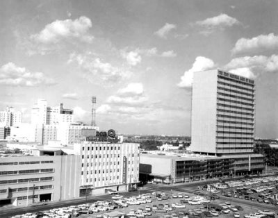 1962 - Downtown Miami from the Dupont Plaza with First National Bank of Miami on the right