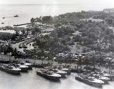 1941 - U. S. Navy PT boats at Bayfront Park, downtown Miami