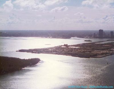 1975 - Over Government Cut looking west at Dodge island and downtown