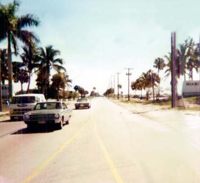 1971 - Looking south on NW 67 Avenue (Ludlam Road) into Miami Lakes from just south of the Palmetto Expressway