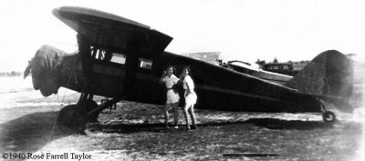 1940 - Beatrice Wirth and Sarah Hughes posing with NC469M at either Hialeah Airport  or Miami Municipal Airport