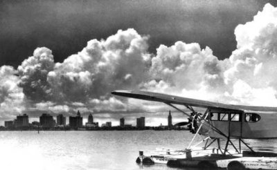 1938 - Pan American Airways System Fairchild 71 and downtown Miami