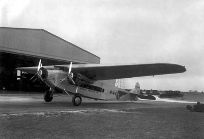 Early 1930's - Pan American Fokker Tri-Motor mail plane at Pan American Field, Miami