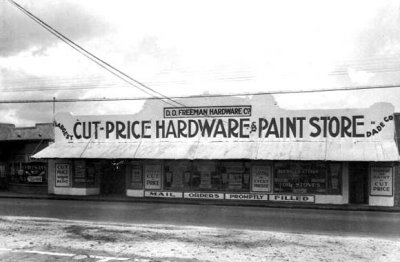 1920s - Don D. Freeman's Hardware and Paint Store at 25 County (later Okeechobee) Road, east of Palm Avenue, Hialeah