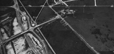 1954 - Closer aerial view of the Golden Glades Interchange looking west