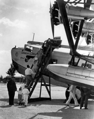1931 - Passengers boarding a Pan American Sikorsky S-40 at Dinner Key