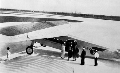 1930 - Passengers disembarking from Pan American Airways System at Pan American Field, Miami