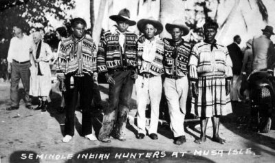 1930s - Seminole Indian hunters at the Musa Isle Indian Village