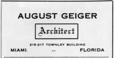 1910s - August Geiger, Architect, advertisement