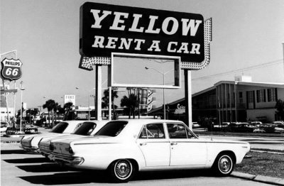 1964 - Yellow Rent a Car on Collins Avenue (A1A), Sunny Isles