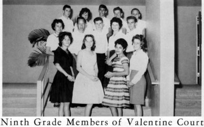 1962 - Ninth Grade Members of Valentine Court at Palm Springs Junior High School, Hialeah