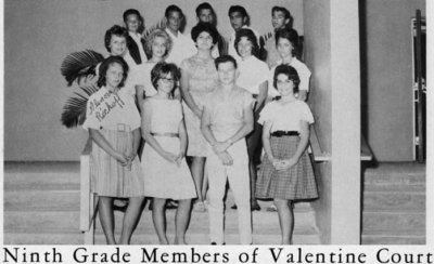 1962 - Ninth Grade Members of the Valentine Court at Palm Springs Junior High School, Hialeah