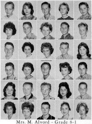 1962 - Grade 8-1 at Palm Springs Junior High - Mrs. Alvord