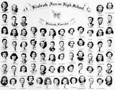 1949 - Hialeah Junior High School graduating class