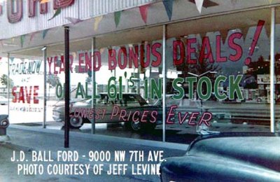 1961 - J. D. Ball Ford dealership at 9000 NW 7 Avenue, Miami