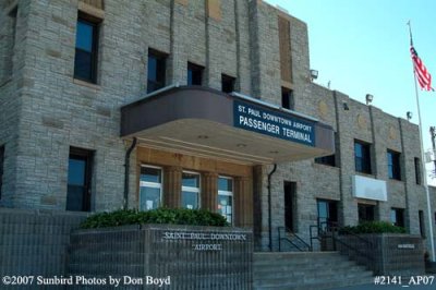 The old preserved passenger terminal at St. Paul Downtown Airport, Minnesota