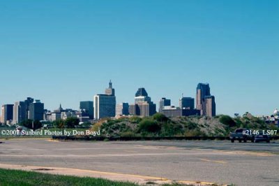 Downtown St. Paul, Minnesota with dome of State Capitol on right side