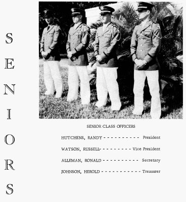 1962 - Senior  Class Officers for the Miami Military Academy