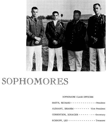 1962 - Sophomore Class Officers for the Miami Military Academy