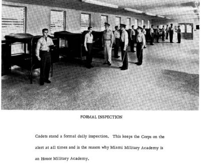 1962 - daily inspection ritual at the Miami Military Academy