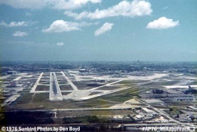 1976 - short final approach to runway 9-left at Miami International Airport