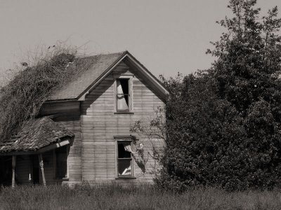 b/w old house