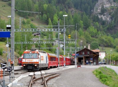Train to Chur at Filisur station