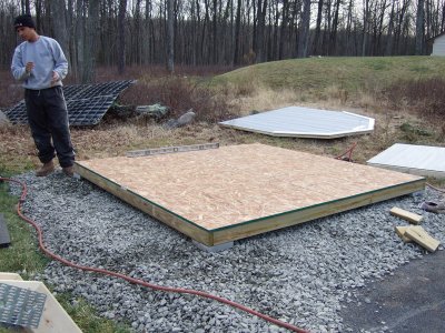 The new floor of the shed