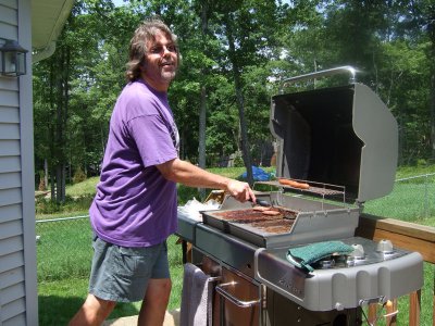 The cook hard at work...