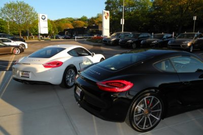 2014 Porsche Cayman, left, and Cayman S at Porsche of Towson in Maryland (7544)